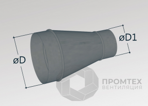 Переход круглого сечения центральный