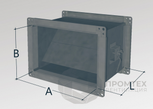 Дроссель-клапан прямоугольный