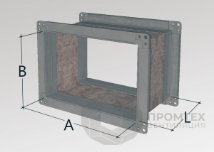 Гибкая вставка прямоугольная