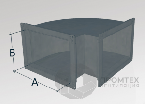 Отвод прямоугольного сечения (уголком)